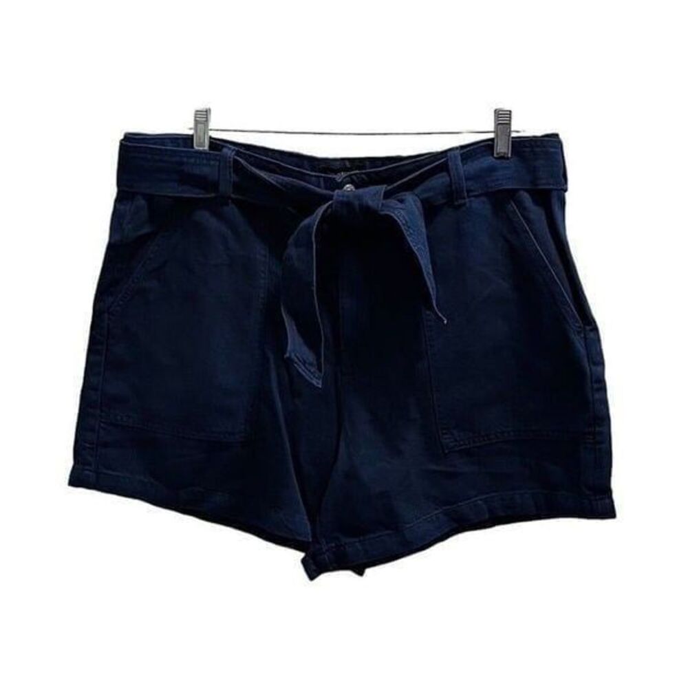 Banana Republic Womens Size 34/18 Navy Blue Tie Waist Utility Shorts Pockets NWT